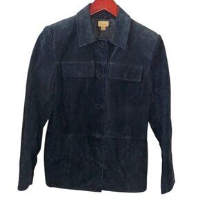 Caslon Womens Genuine Leather Black Jacket S Professionally Leather Clean Only